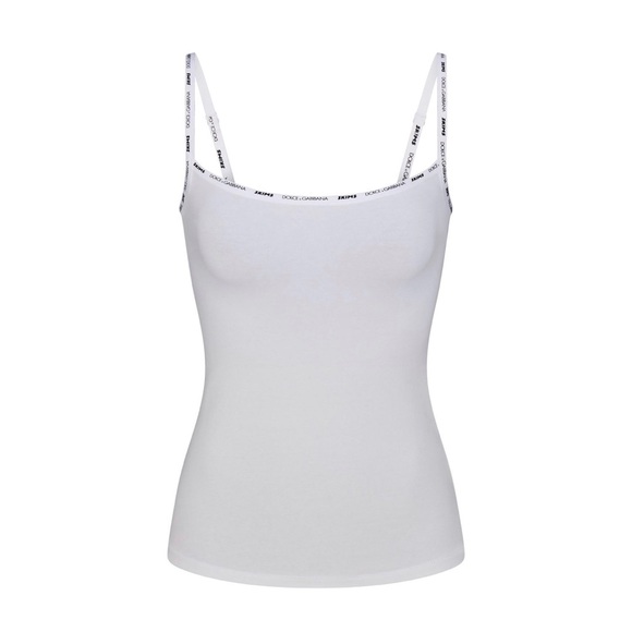 DOLCE & GABBANA X SKIMS COTTON JERSEY SCOOP NECK CAMI | SNOW XS - Picture 1 of 3